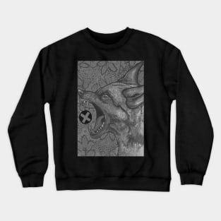 Black and white angry wolf Crewneck Sweatshirt